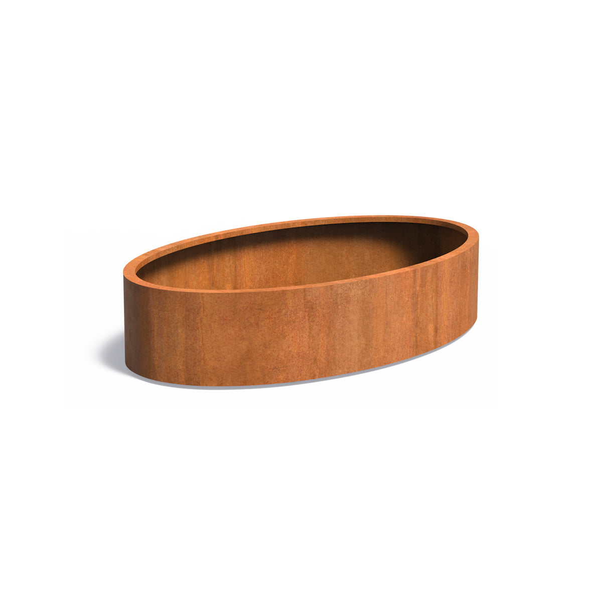 Pflanzkübel ADEZZ ELLIPSE aus Cortenstahl, 200 × 120 × 40 cm