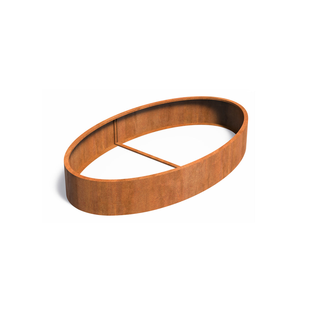 Pflanzkübel ADEZZ ELLIPSE aus Cortenstahl, 280 × 160 × 40 cm