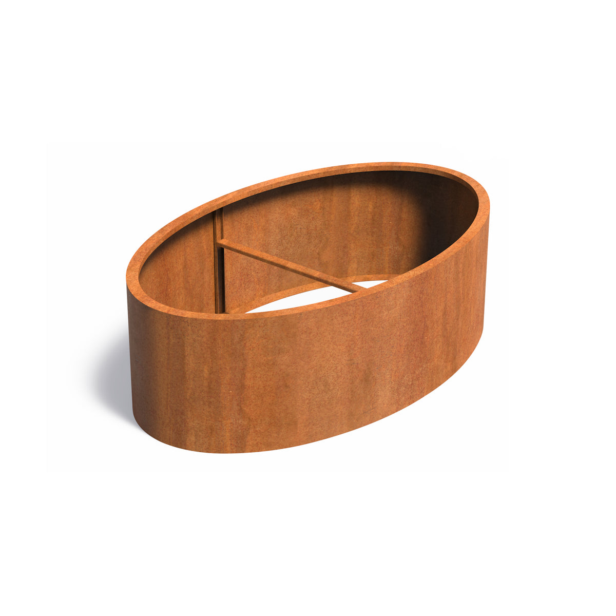 Pflanzkübel ADEZZ ELLIPSE aus Cortenstahl, 200 × 120 × 60 cm