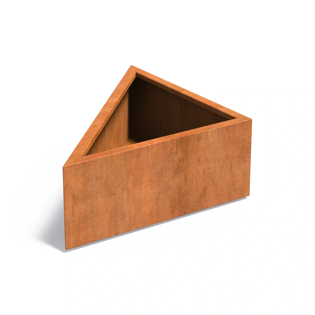 Pflanzkübel ADEZZ TRIANGLE aus Cortenstahl, 100 × 100 × 40 cm