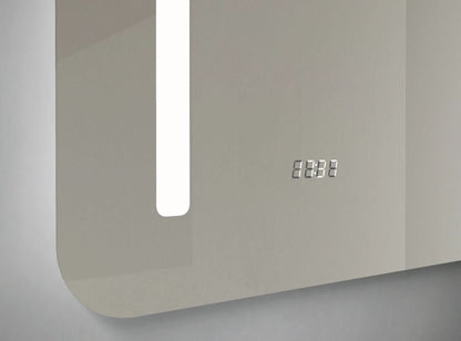 Ready 2 – Wandspiegel mit LEDs und beleuchteter elektronischer Uhr - Ofenerlebnis.de