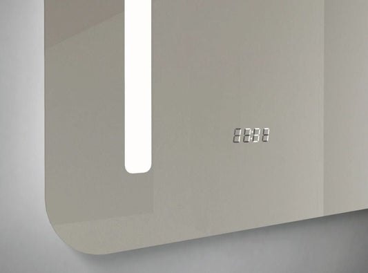 Ready 2 – Wandspiegel mit LEDs und beleuchteter elektronischer Uhr - Ofenerlebnis.de