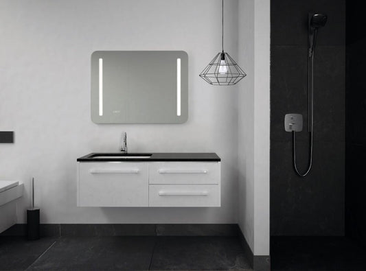 Ready 2 – Wandspiegel mit LEDs und beleuchteter elektronischer Uhr - Ofenerlebnis.de