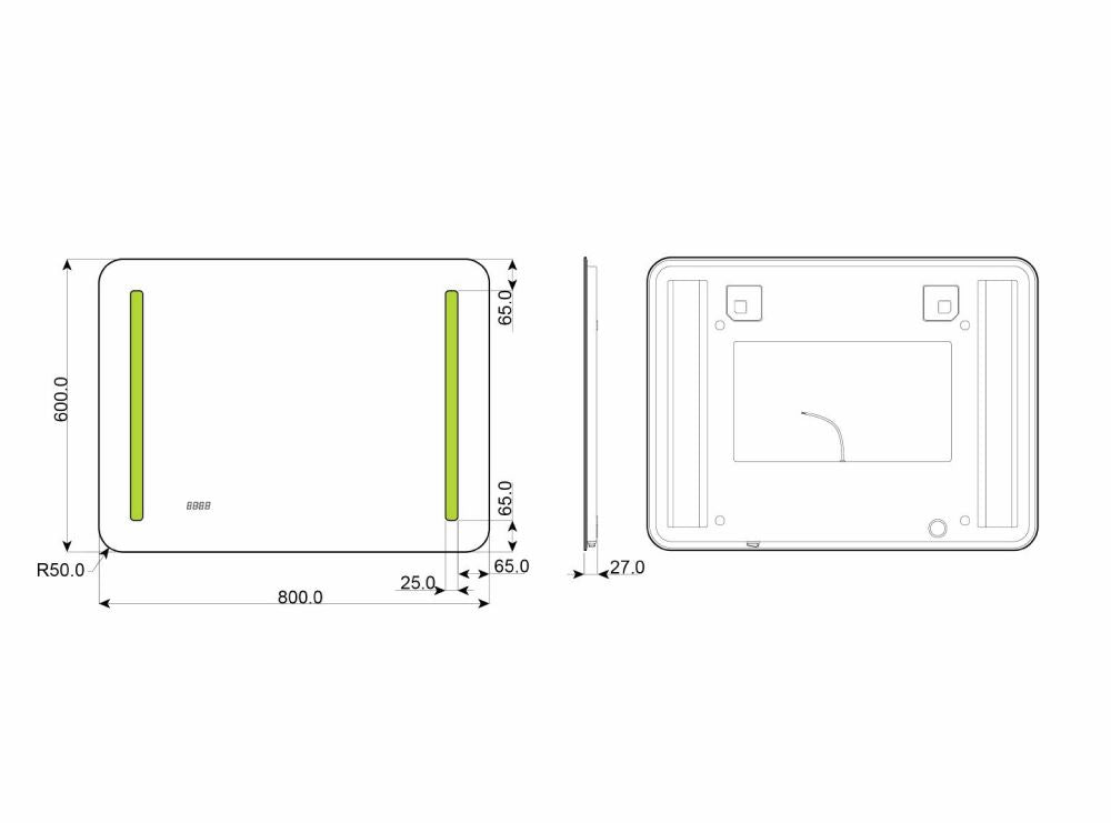 Ready 2 – Wandspiegel mit LEDs und beleuchteter elektronischer Uhr - Ofenerlebnis.de