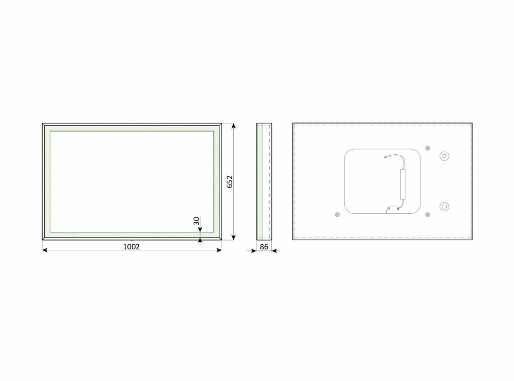 Ripasso – Rechteck Quadrat Wandspiegel mit LED - Dioden - Ofenerlebnis.de
