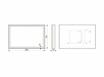 Ripasso – Rechteck Quadrat Wandspiegel mit LED - Dioden - Ofenerlebnis.de