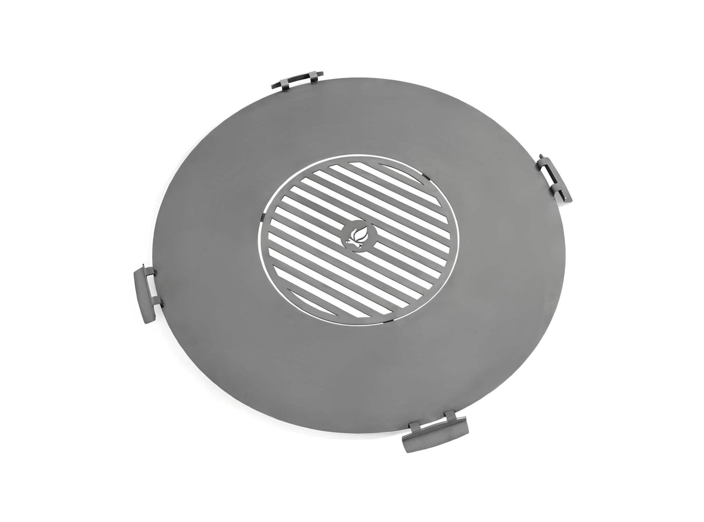 Rostfreie Grillplatte für Feuerschale mit vier Griffen + Rost