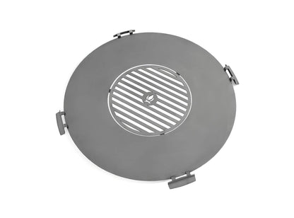 Rostfreie Grillplatte für Feuerschale mit vier Griffen + Rost