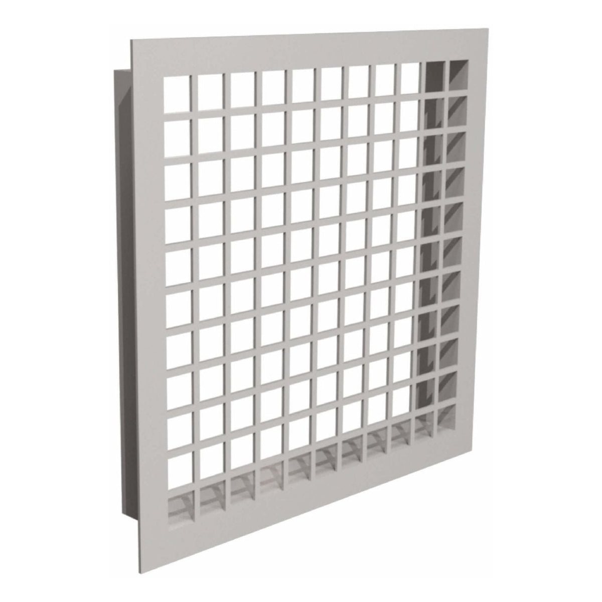Schachteintrittsgitter 150 x 150mm - einwandig - eka edelstahlkamine complex E – Quadratisches Schachteintrittsgitter in schräger Ansicht