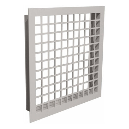 Schachteintrittsgitter 150 x 150mm - einwandig - eka edelstahlkamine complex E – Quadratisches Schachteintrittsgitter in schräger Ansicht
