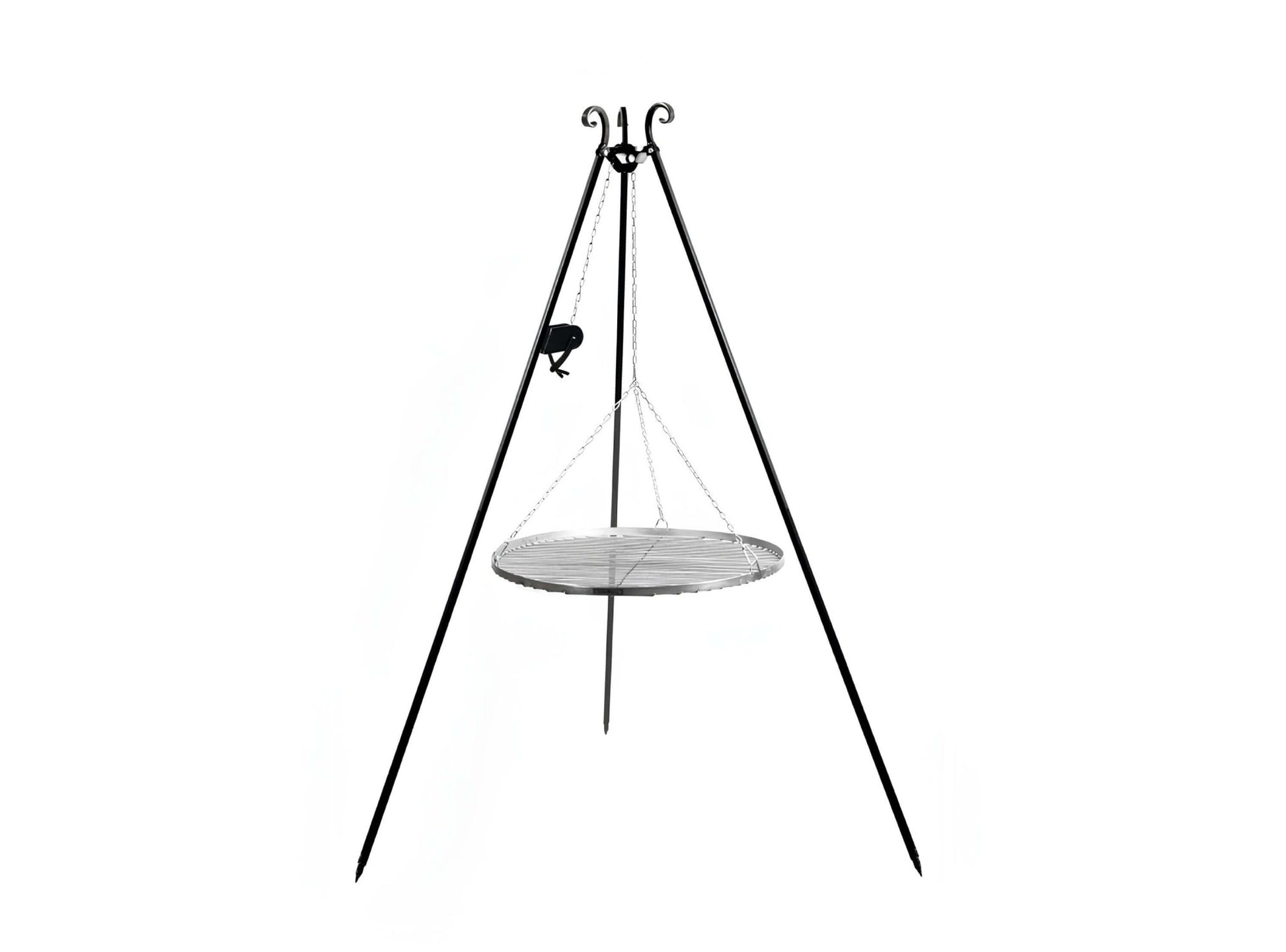 Schwenkgrill 180 cm mit Grillrost aus Edelstahl + Kurbel