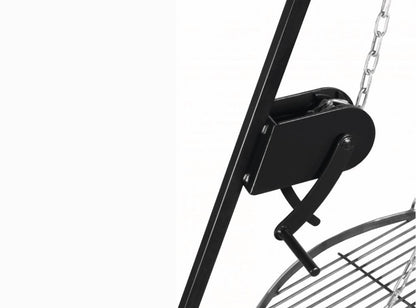 Schwenkgrill 180 cm - Grillrost aus Edelstahl + Kurbel, 50 - 80 cm - Ofenerlebnis.de