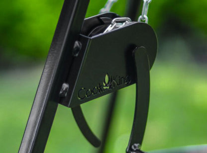 Schwenkgrill 180 cm - Grillrost aus Edelstahl + Kurbel, 50 - 80 cm - Ofenerlebnis.de