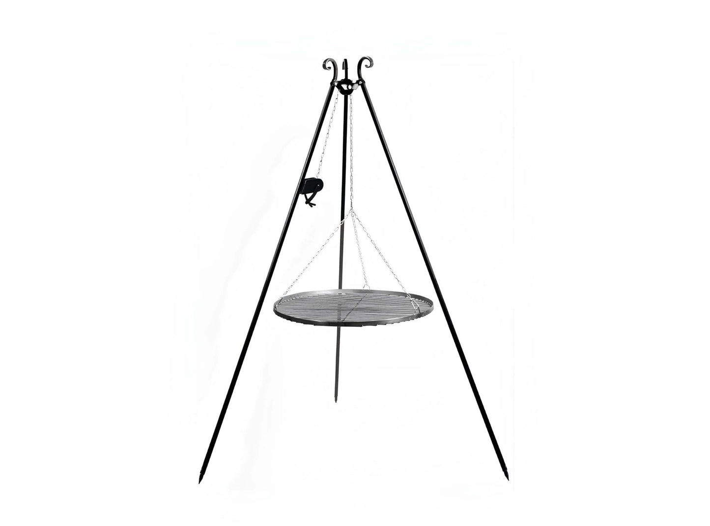 Schwenkgrill 180 cm mit Grillrost aus Rohstahl + Kurbel