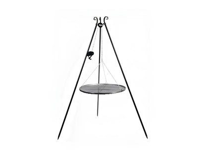 Schwenkgrill 180 cm mit Grillrost aus Rohstahl + Kurbel