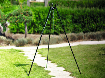 Wok am Dreibein, 180 cm Höhe aus Rohstahl - Ofenerlebnis.de