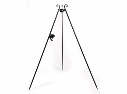 Wok am Dreibein, 180 cm Höhe aus Rohstahl + Kurbel - Ofenerlebnis.de