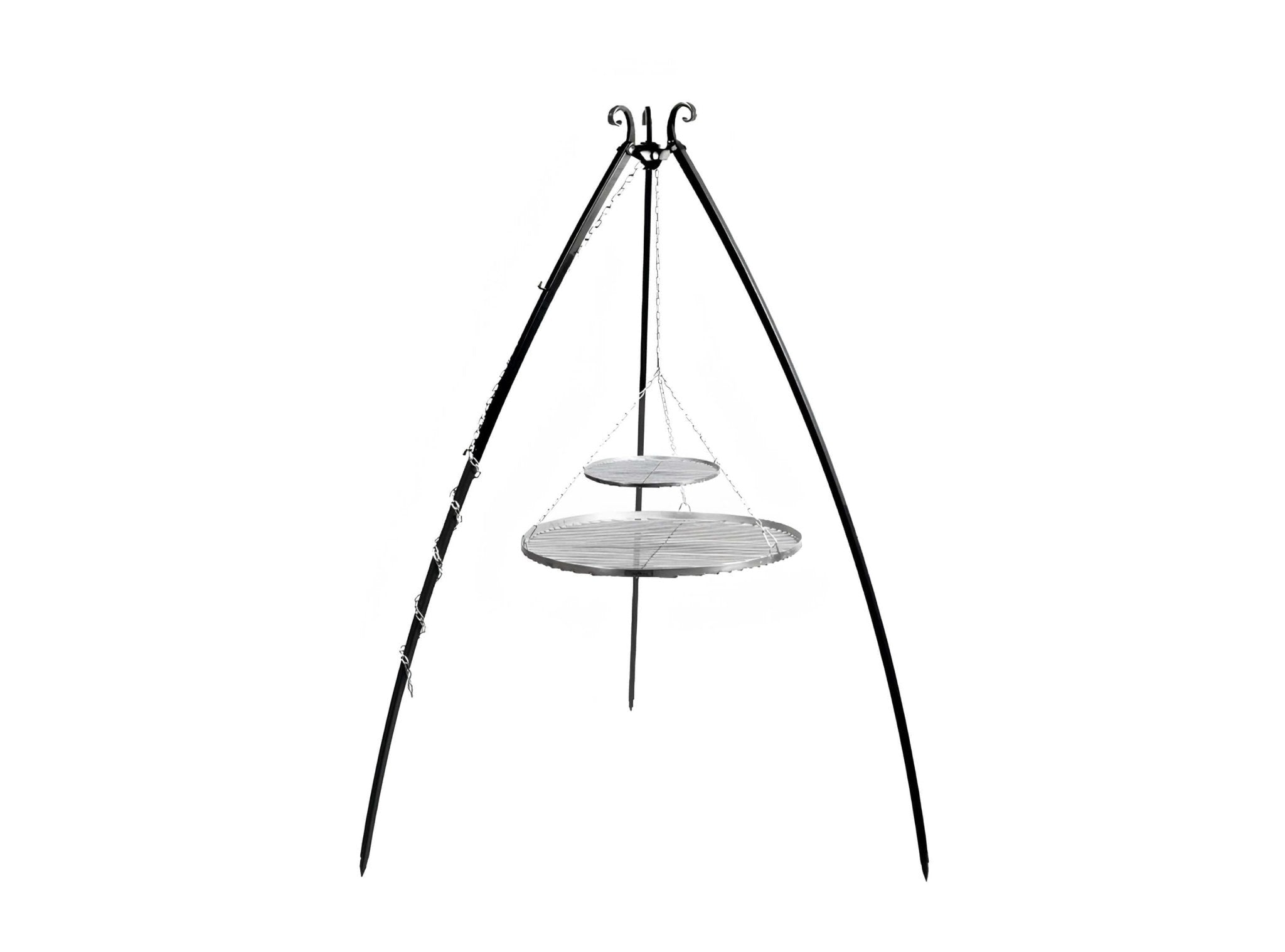 Schwenkgrill 200 cm mit Doppelrost aus Edelstahl