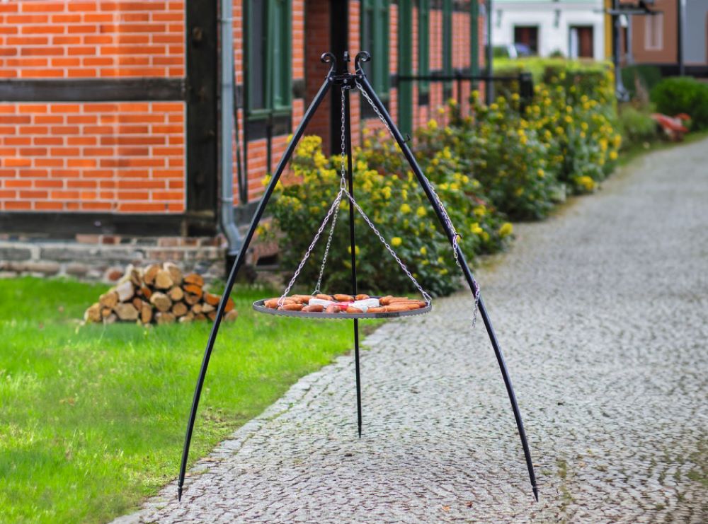 Schwenkgrill 200 cm - Grillrost aus Edelstahl 50 - 80 cm - Ofenerlebnis.de