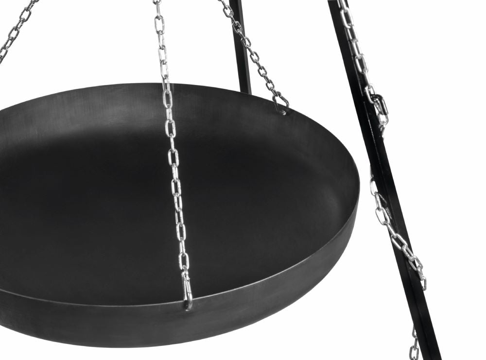 Schwenkgrill Dreibein - Wok aus Rohstahl, 200 cm Höhe, 60 - 70 cm - Ofenerlebnis.de