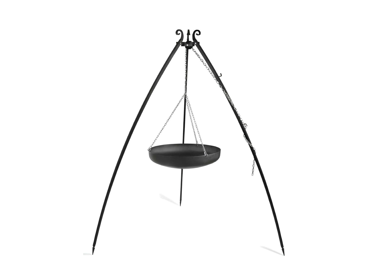 Schwenkgrill 200 cm mit Wok aus Rohstahl