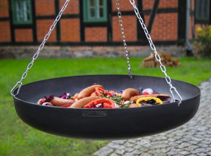 Schwenkgrill Dreibein - Wok aus Rohstahl, 200 cm Höhe, 60 - 70 cm - Ofenerlebnis.de