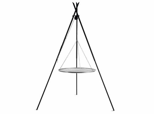 Schwenkgrill „TIPI“ 210 cm - Grillrost aus Edelstahl, 50 - 80 cm - Ofenerlebnis.de