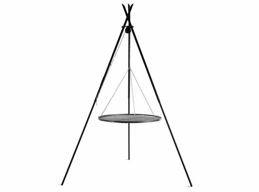 Schwenkgrill „TIPI“ 210 cm - Grillrost aus Rohstahl, 50 - 80 cm - Ofenerlebnis.de