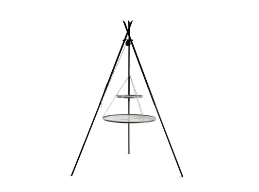 Schwenkgrill Tipi 210 cm mit Doppelrost aus Edelstahl