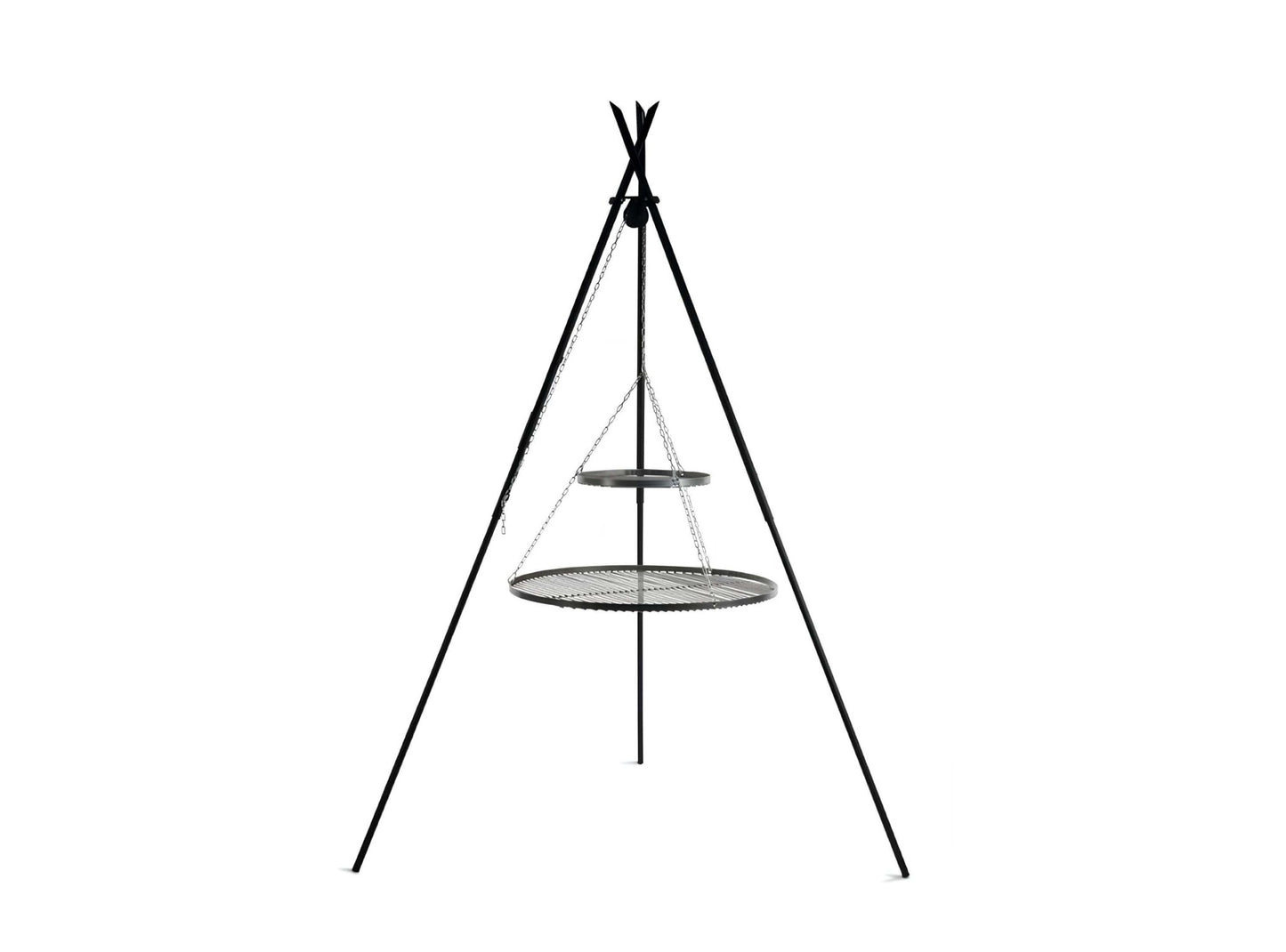 Schwenkgrill Tipi 210 cm mit Doppelrost aus Rohstahl