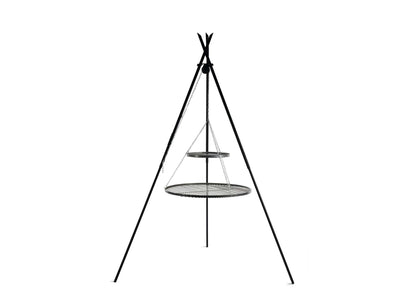 Schwenkgrill Tipi 210 cm mit Doppelrost aus Rohstahl