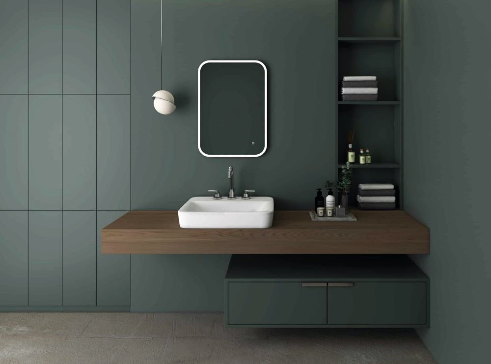 Senso Plus – Rechteck Wandspiegel mit LED und Berührungsschalter, 50 x 70 cm - Ofenerlebnis.de