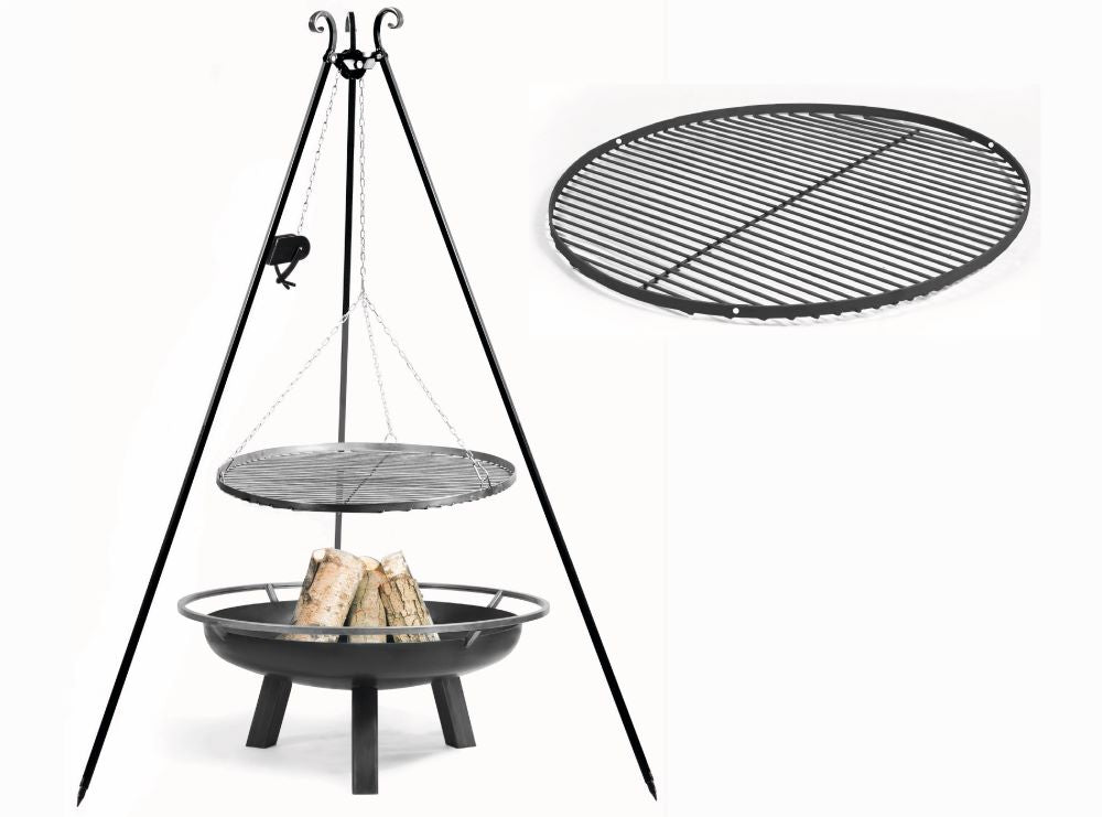 "Set" Schwenkgrill 180 cm mit Grillrost und Feuerschale „PORTO“ - Ofenerlebnis.de