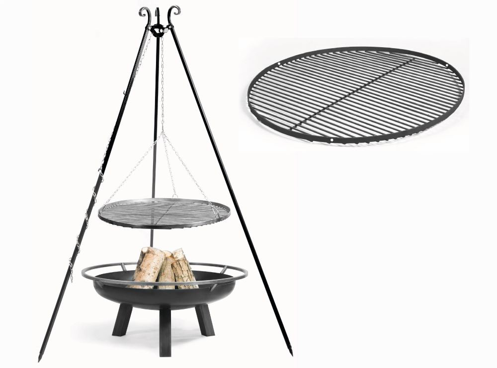 "Set" Schwenkgrill 180 cm mit Grillrost und Feuerschale „PORTO“ - Ofenerlebnis.de