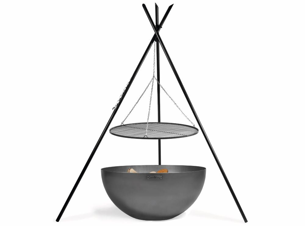 "Set" Schwenkgrill „TIPI“ 210cm mit Grillrost und Premium Feuerschale DALLAS - Ofenerlebnis.de