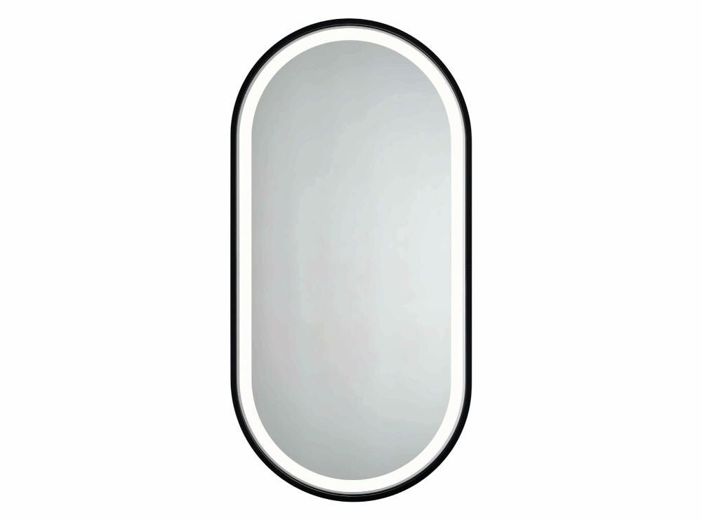 Solaris – Wandspiegel in einem schwarzen Rahmen aus gebürstetem Aluminium - Ofenerlebnis.de