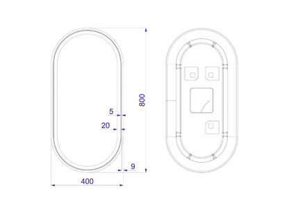 Solaris – Wandspiegel in einem schwarzen Rahmen aus gebürstetem Aluminium - Ofenerlebnis.de