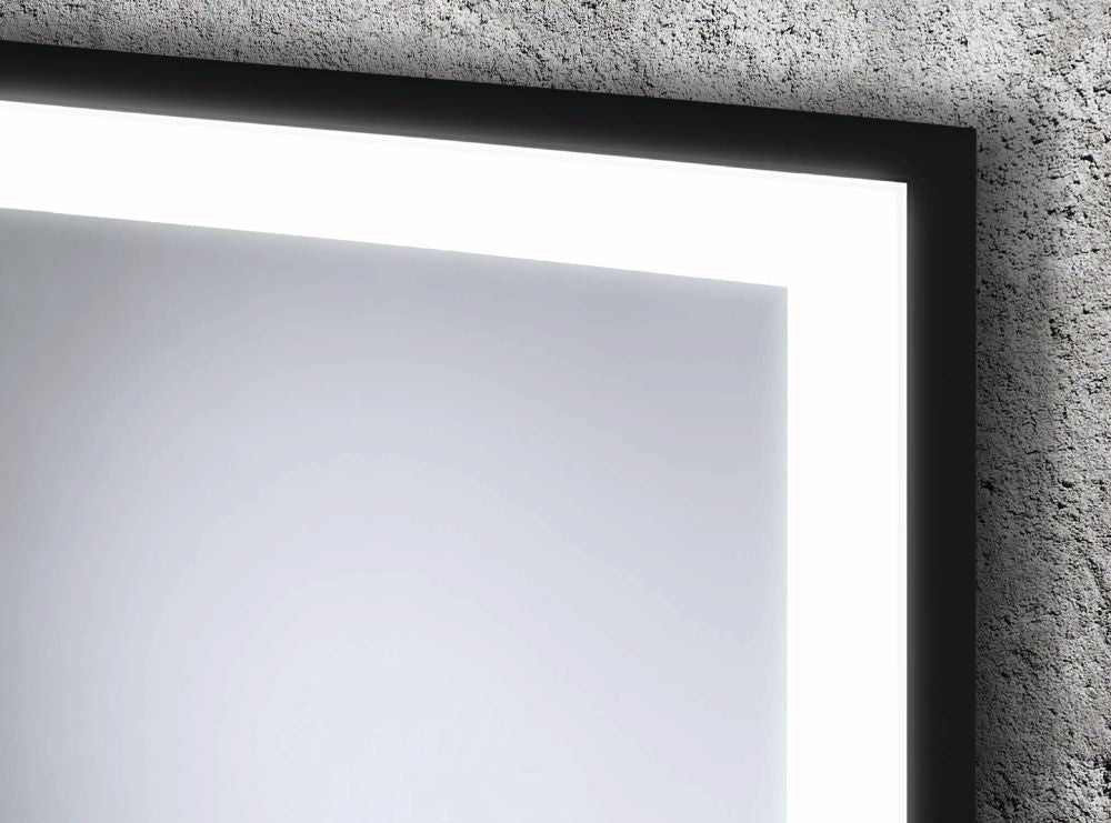 Solid Black – Rechteck Wandspiegel mit LED - Ofenerlebnis.de