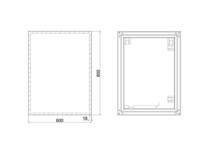 Solid Black – Rechteck Wandspiegel mit LED - Ofenerlebnis.de