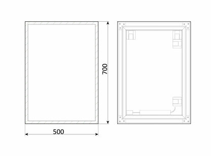 Solid Black – Rechteck Wandspiegel mit LED - Ofenerlebnis.de