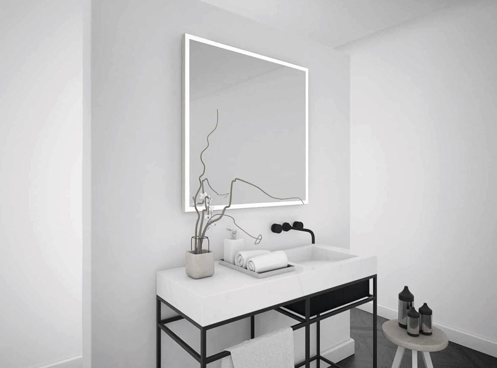 Solid – Rechteck Wandspiegel mit LED - Ofenerlebnis.de