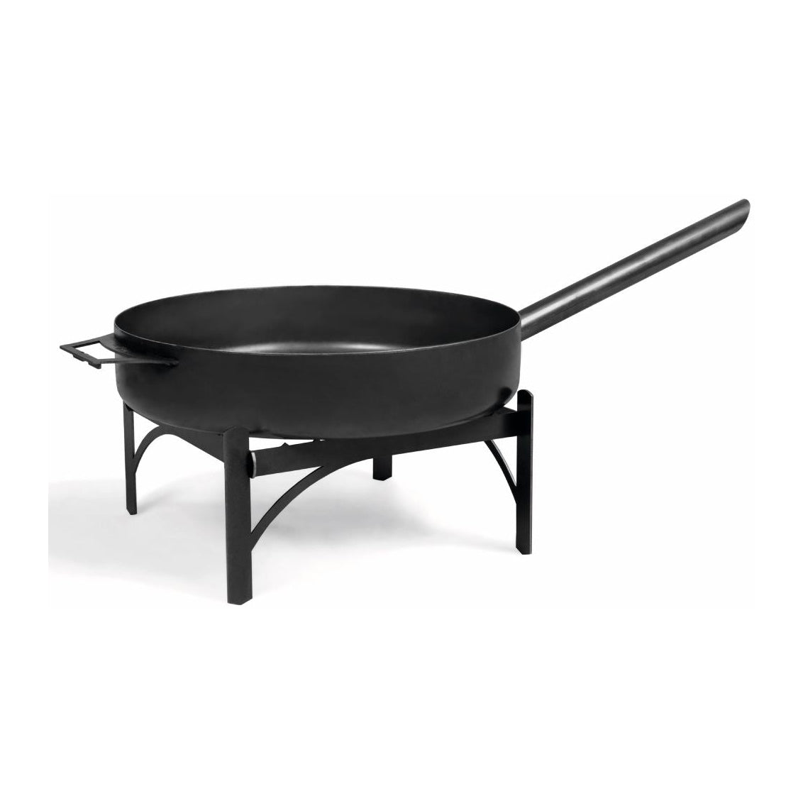 Ständer für Stahlpfanne 50 cm – Pfanne mit langem Stiel auf dem zugehörigen Ständer