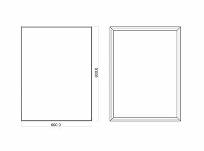 Stark Black – Rechteck Wandspiegel aus gebürstetem Aluminium, 60 x 80 cm - Ofenerlebnis.de