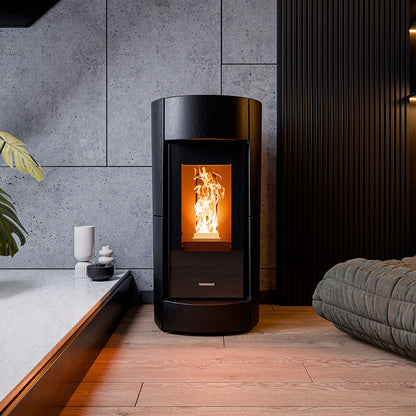 Thermorossi Chic Natural Air EVO Pelletofen im Wohnraum