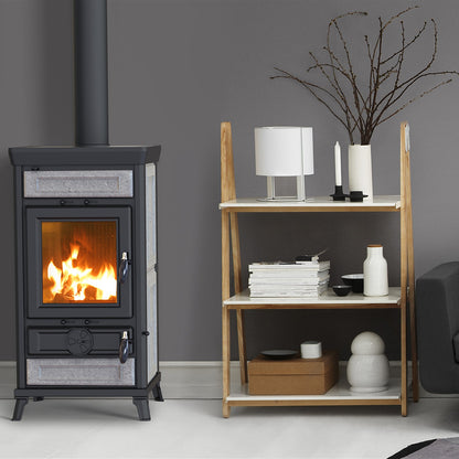 Kaminofen Thermorossi Ilaria Evo6 Stone im Wohnraum