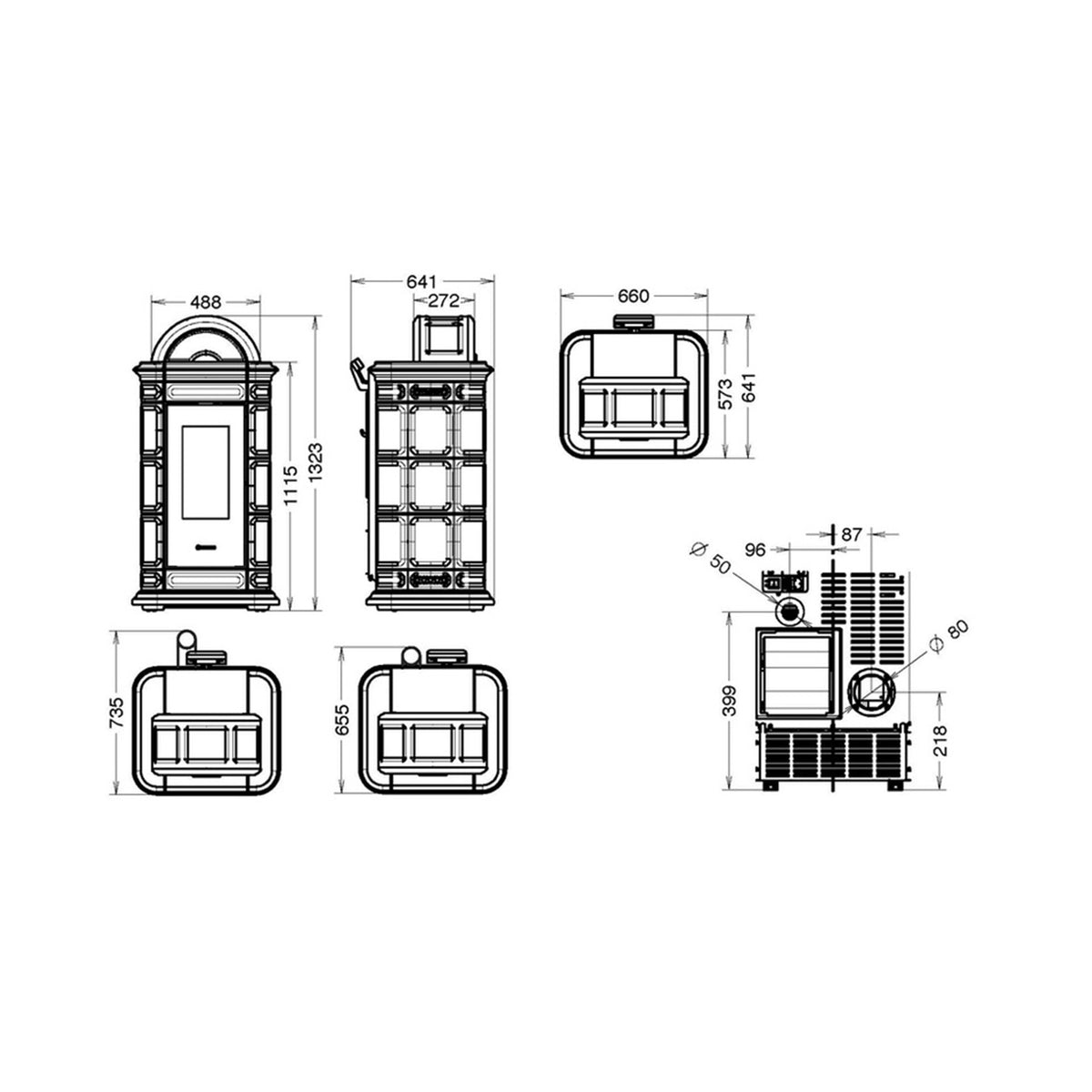 Technische Zeichnung des Thermorossi Lienz mit Maßen