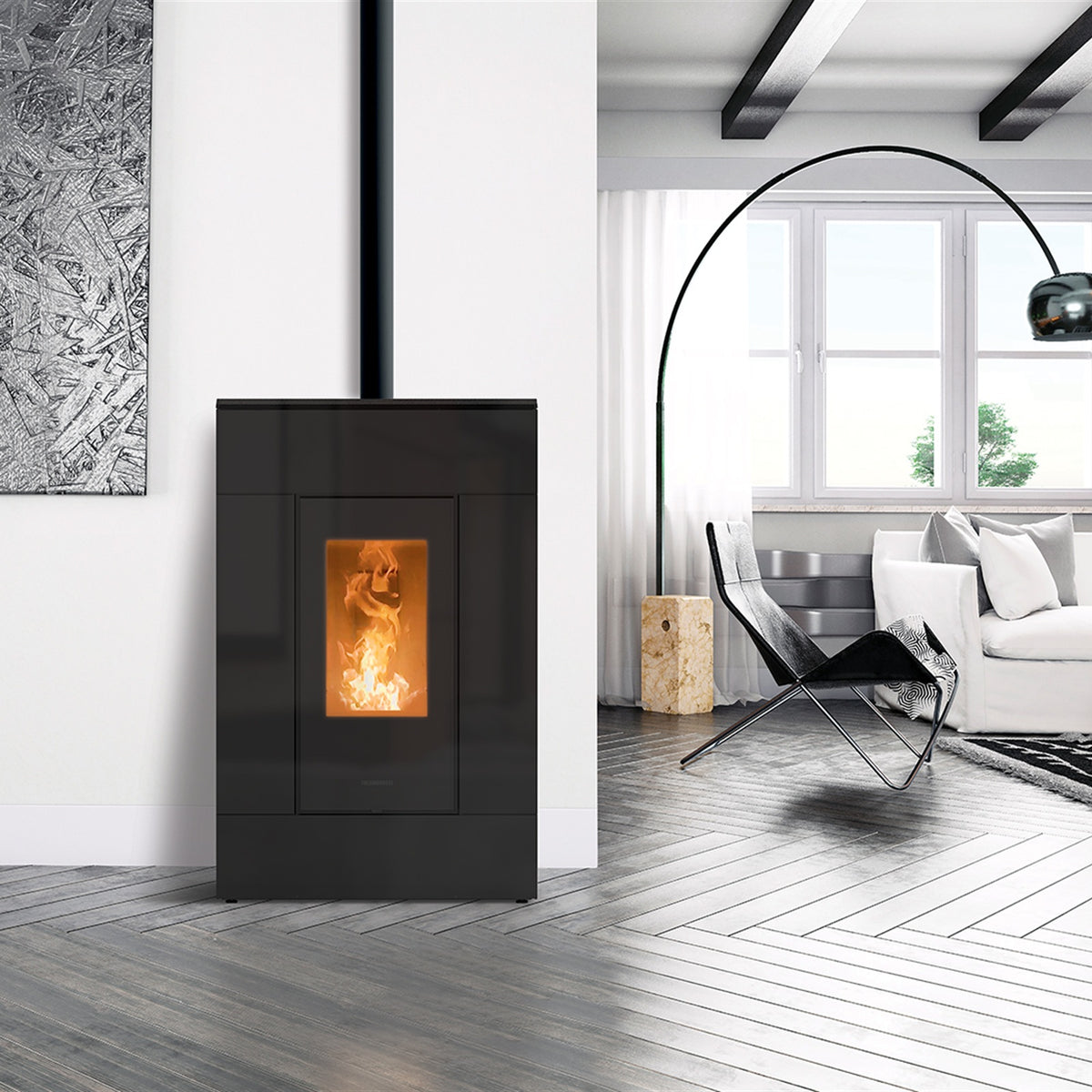 Thermorossi SlimQuadro Lumia Cristallo vollständig im Wohnraum