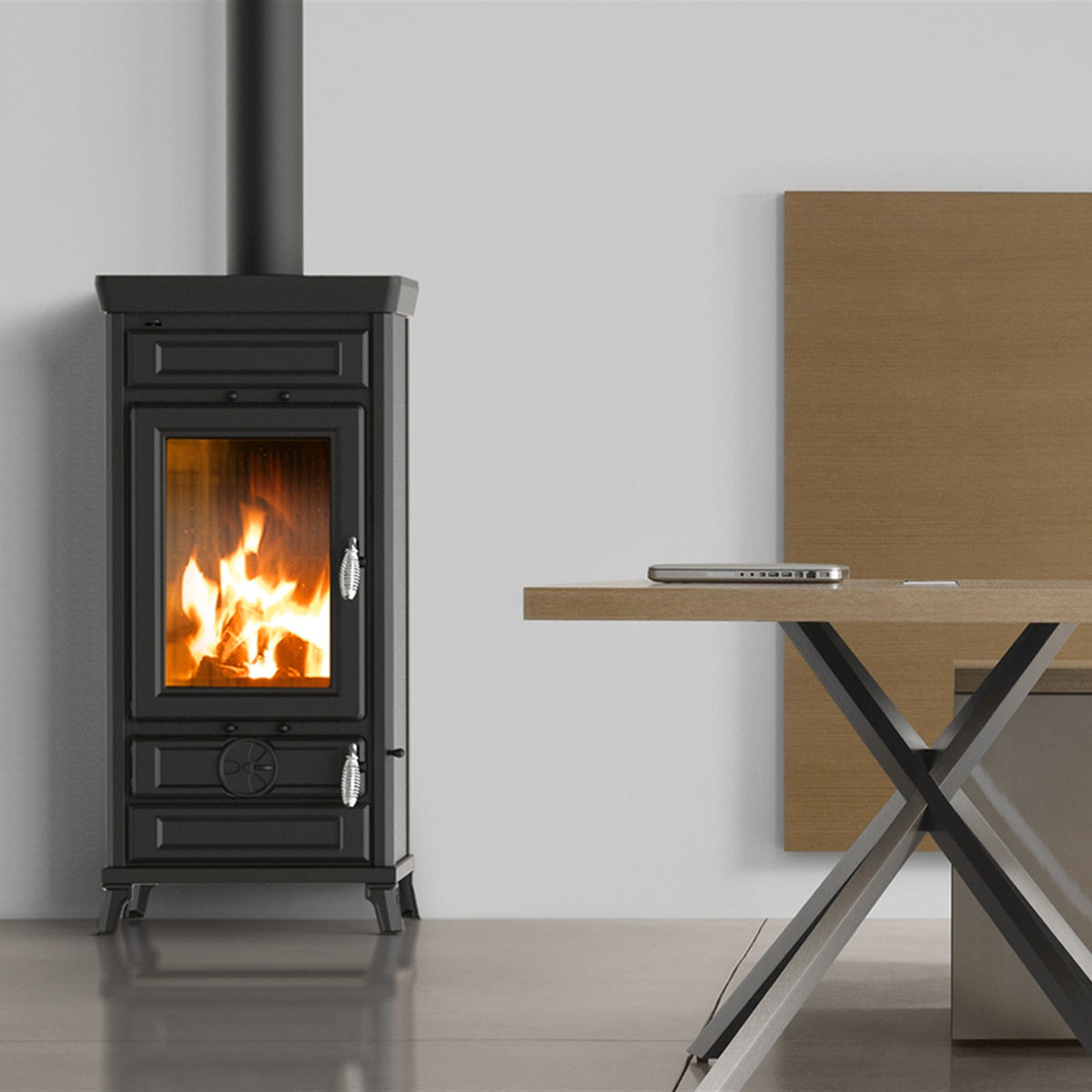 Kaminofen Thermorossi Vittoria Evo6 Easy im Wohnraum