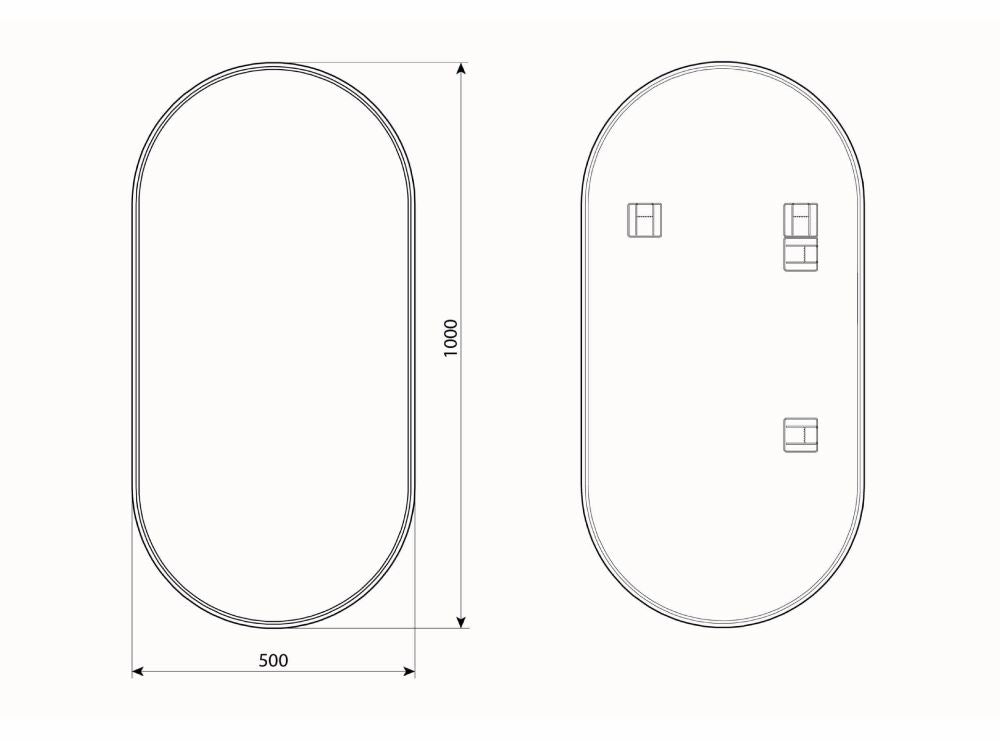 Tokio Black – Ovale Wandspiegel, 50 x 100 cm - Ofenerlebnis.de