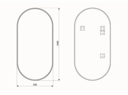 Tokio Black – Ovale Wandspiegel, 50 x 100 cm - Ofenerlebnis.de